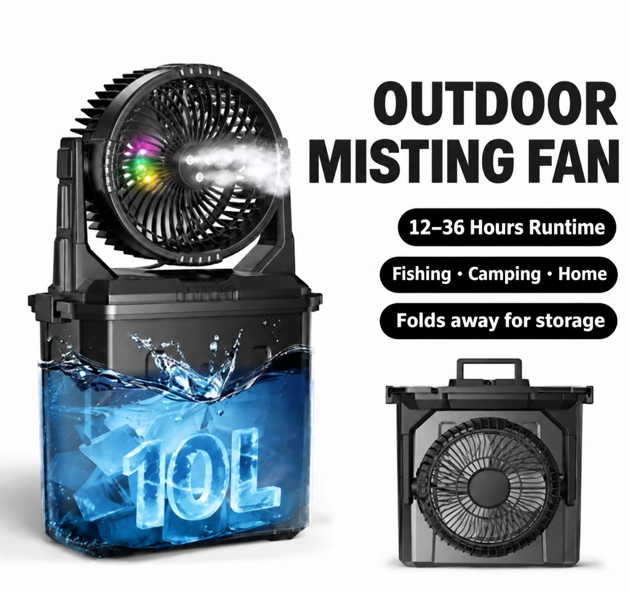 A30 Bucket Misting Outdoor Camping Fan